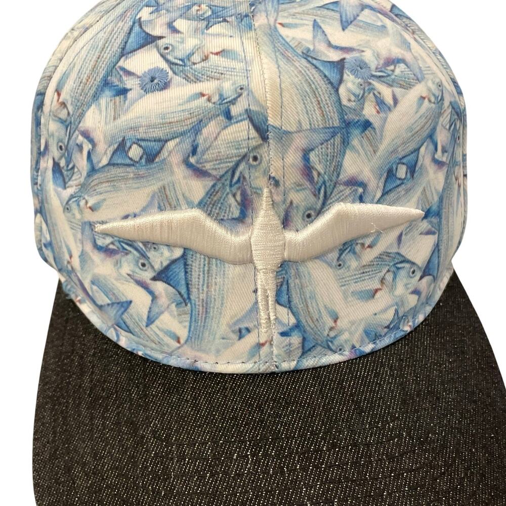 Double Portion Supply Snapback Hat Awa Fish Iwa Bird Hawaii 3D Embroidery Black